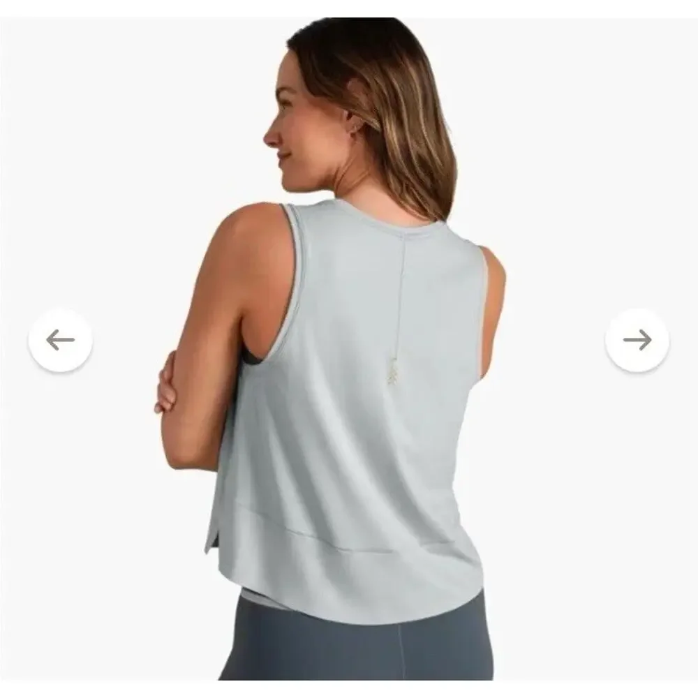 Rhone Grey Sage Grey Serene Crop Performance Tank Top Sleeveless Size XL